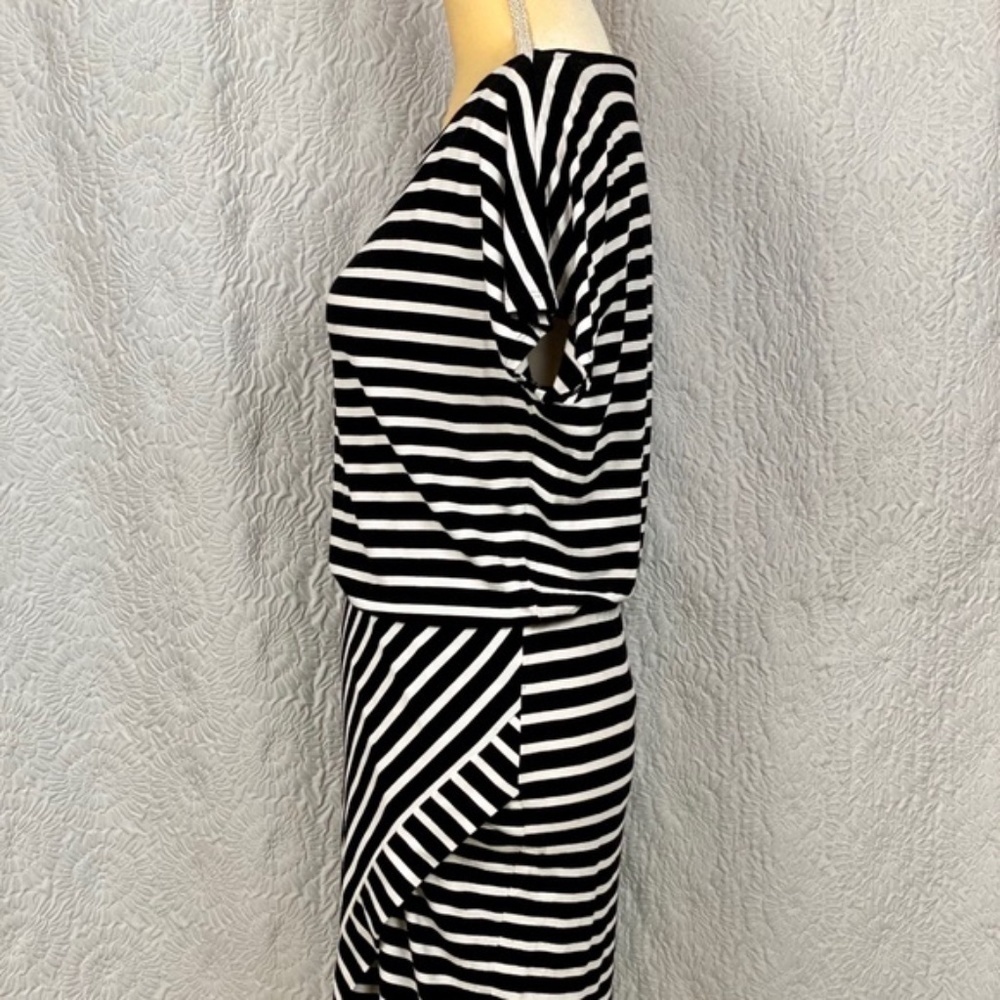 White House Black Market Stripe Wrap Skirt Asymmetrical Dress - Picture 6 of 13